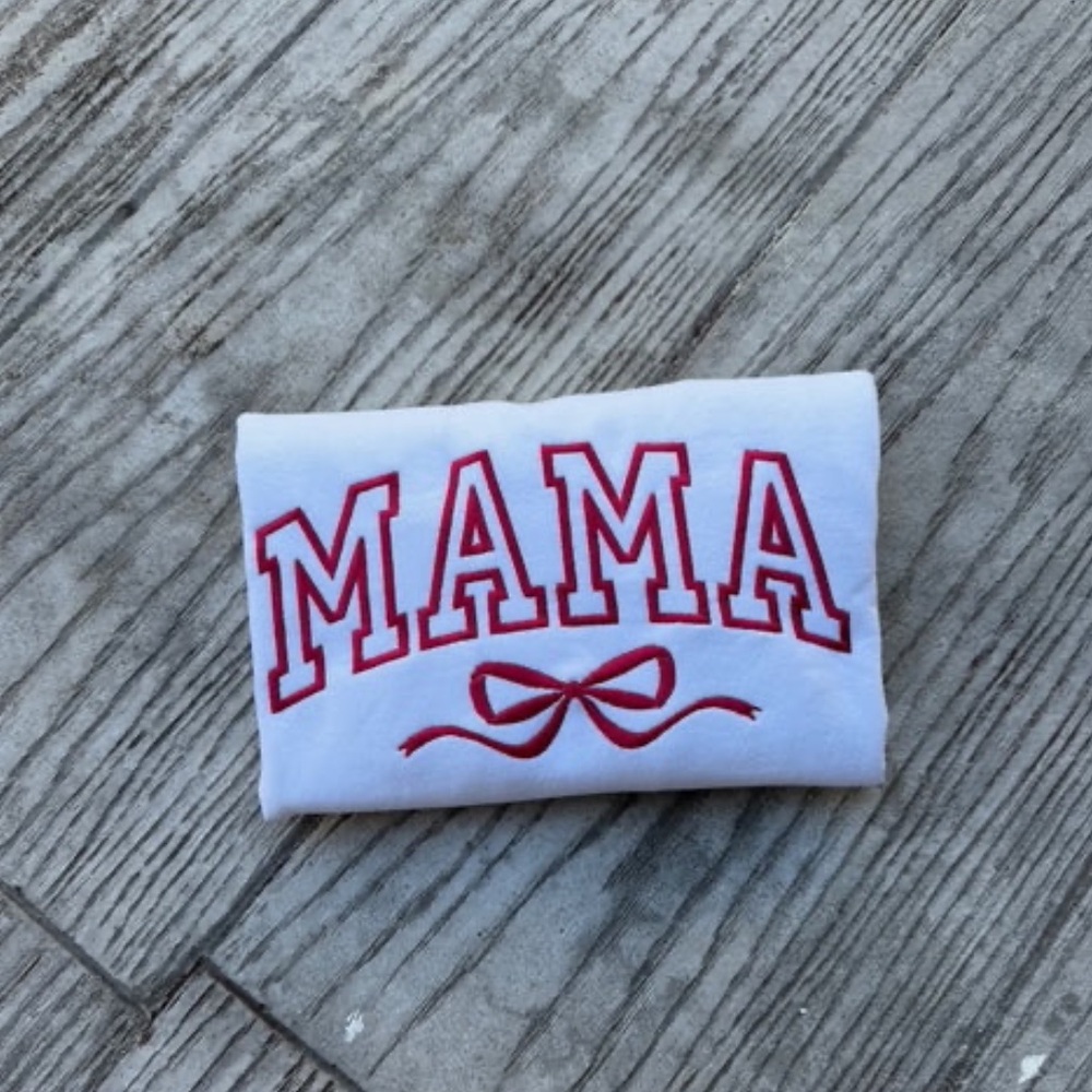 Custom Mama Bow White Sweatshirt